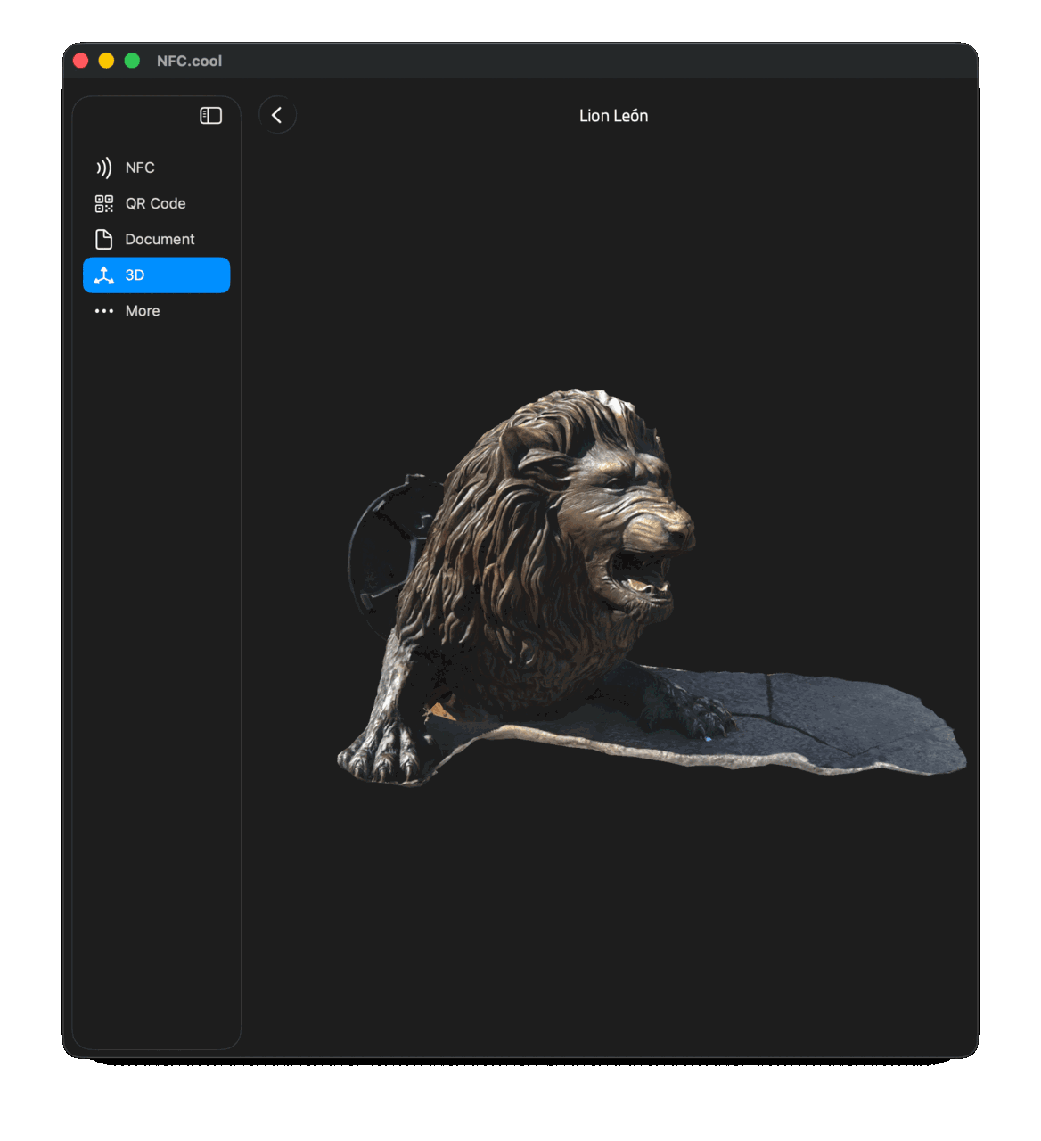 Saved 3D Models detail view on Mac